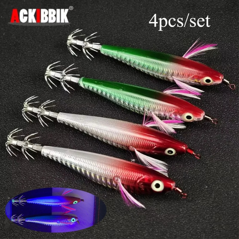 Fishing Lure Accessories - Ackibbik, set da 4 pezzi, esche