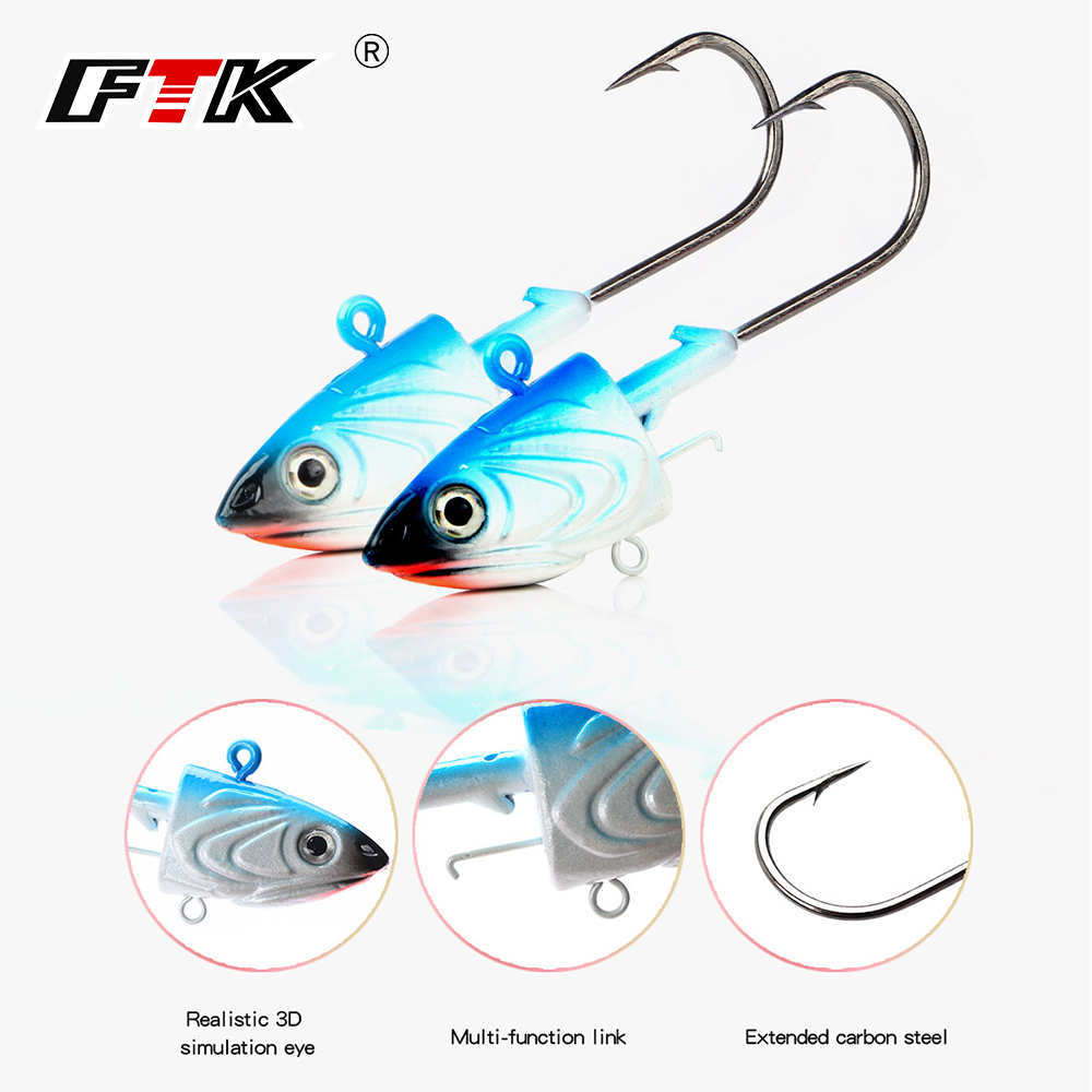 FTK 2PCS Jig Head Amo da pesca - Fishing Lure Soft Plastic recensione e prezzo